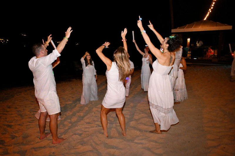Beach celebration dancing