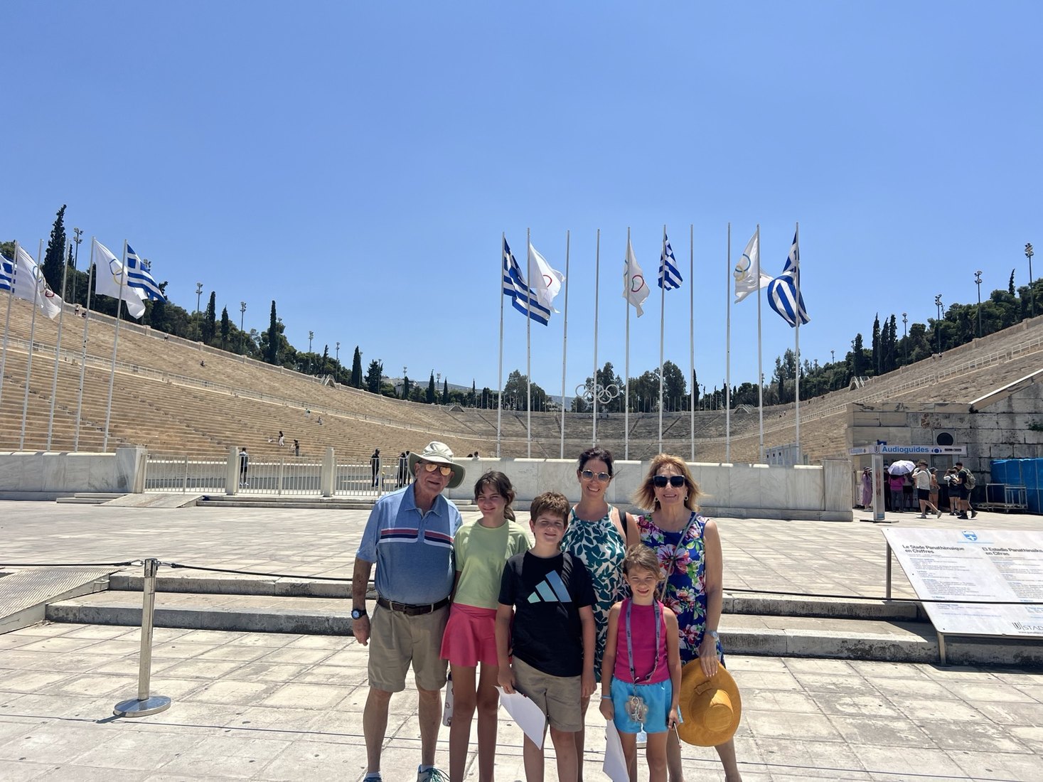 Lisa Rubin Reich traveling with family in Greece
