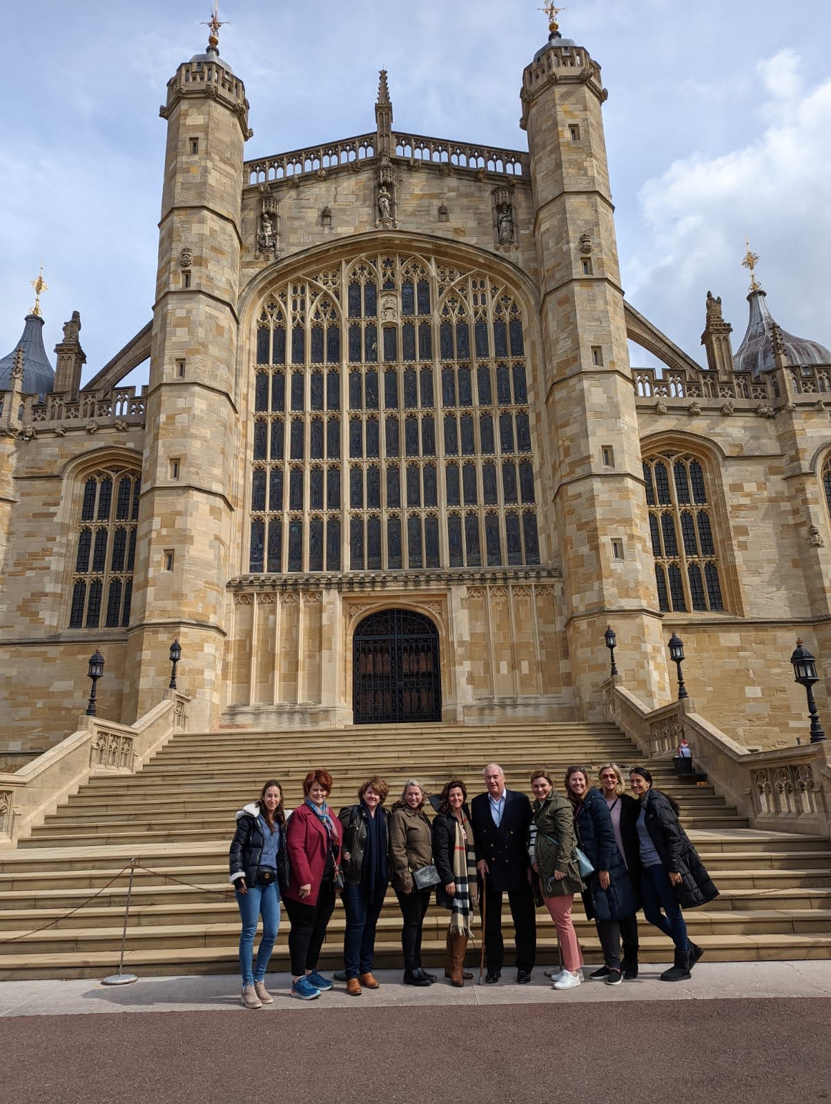 Travel group visiting Windsor Castle in England